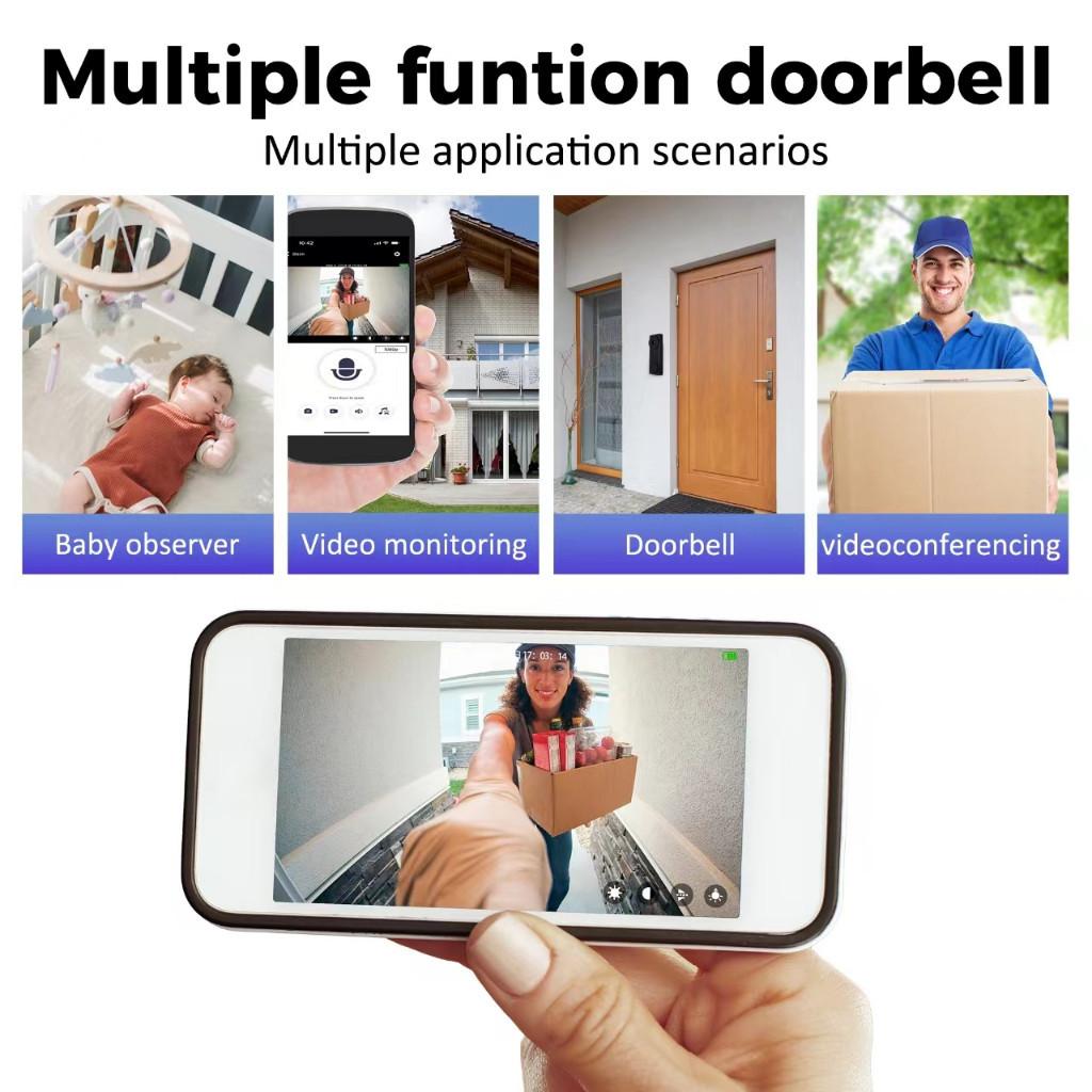 Smart Video Doorbell Wireless WiFi Household Doorbell Camera Night Vision Bidirectional HD Door Eye Camera