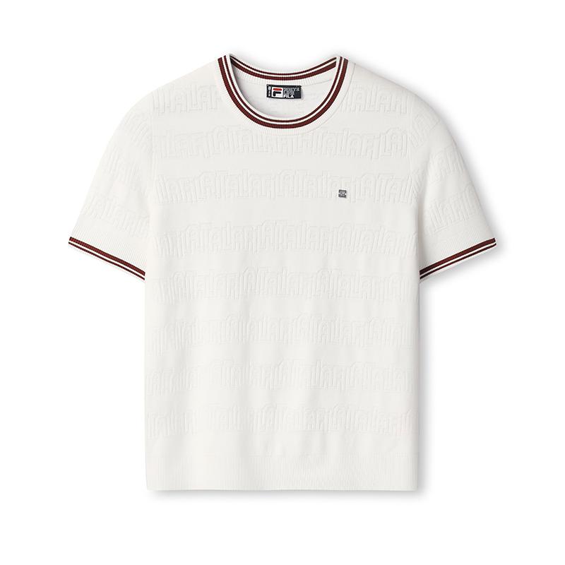 

Fila Белый Модный Простой Текстурный Повседневный Универсальный Удобный Пуловер с Коротким Рукавом Вязаный Топ Женские топы F11W533403F-WT S