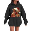 Women's Casual Comfortable Long-Sleeved Christmas Letter-Printed Warm Hooded Crew-Neck Sweatshirt