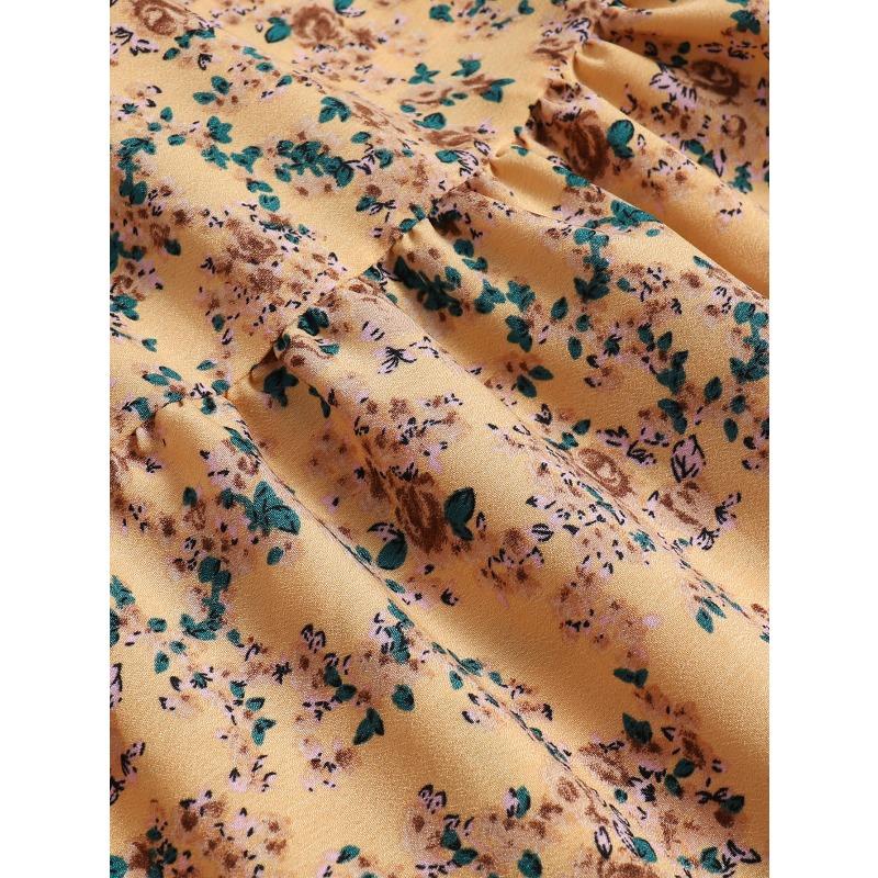 YYFS Lässige Röcke für Damen mit Blumenmuster und Frühlings-Sommer-Print