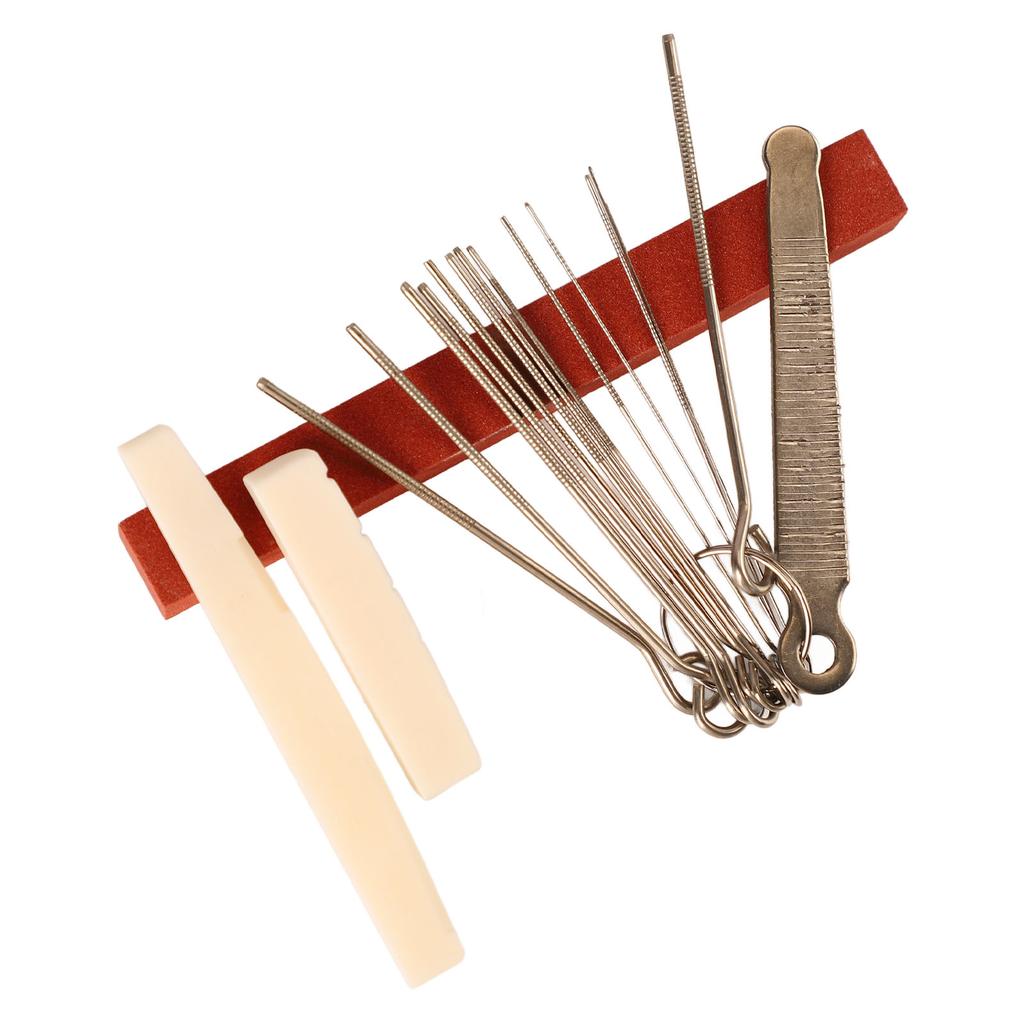 Guitar File Set Metal Stone Guitar File Needle with Nut Saddle for Forming Copying Repair