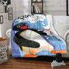 1pc Pingu1 Blanket, Gift, for Men and Women, Soft Blanket, Good for Sofa Bed Couch Travel, Lightweight Flannel Blanket