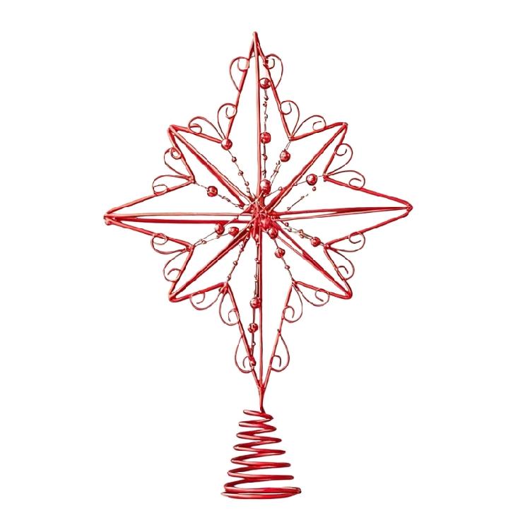Elegant Christmas Tree Toppers Easy to Install Metal Star Festival Tree Top Ornament Home Decoration Accessories