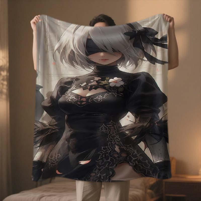 

Game character anime style Flannel printed blanket suitable for all seasons suitable for living room office sofa and travel 75x90cm28x39in