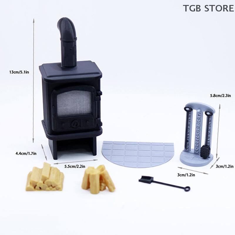 1/12 Mini Fireplace Stove Chimney Model Dollhouse Living Room Decoration Dolls House Furniture Accessories