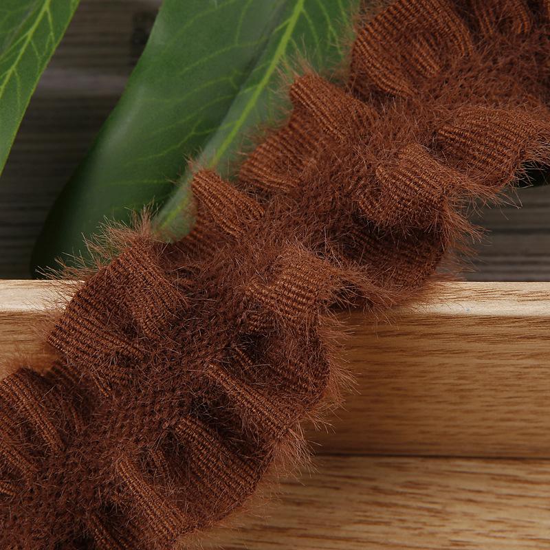 5yards Double-Side Pleated Plush Knitting Lace Trimming Ribbon for DIY Bows Clothing Decor Sewing Supplies Crafts Accessories