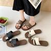 New slippers women's summer fashion flat bottom one-word drag versatile simple set toe cool slippers beach drag women