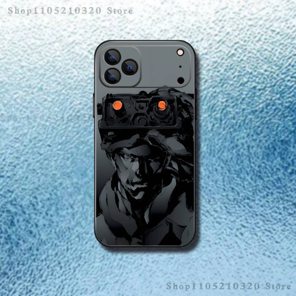 M-MGS1 Solid Snake Game Phone Case For iPhone 17,16,15,14,13,12,11,Pro,Max,Plus,E,SE4,Air,Mini Black Soft Funda