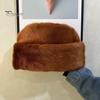 Gorro Acogedor de Invierno para Hombre Color Sólido Piel Sintética Engrosado Cálido Felpa Resistente al Frío y al Viento Accesorios de Moda para Exteriores Gorro
