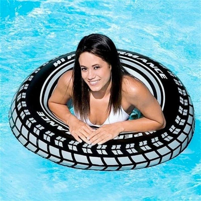 Creative Inflatable Tire Swimming Ring Adult Tire Inflatable Floating Ring Summer Floating Swimming Ring Inflatable Swimming Ring