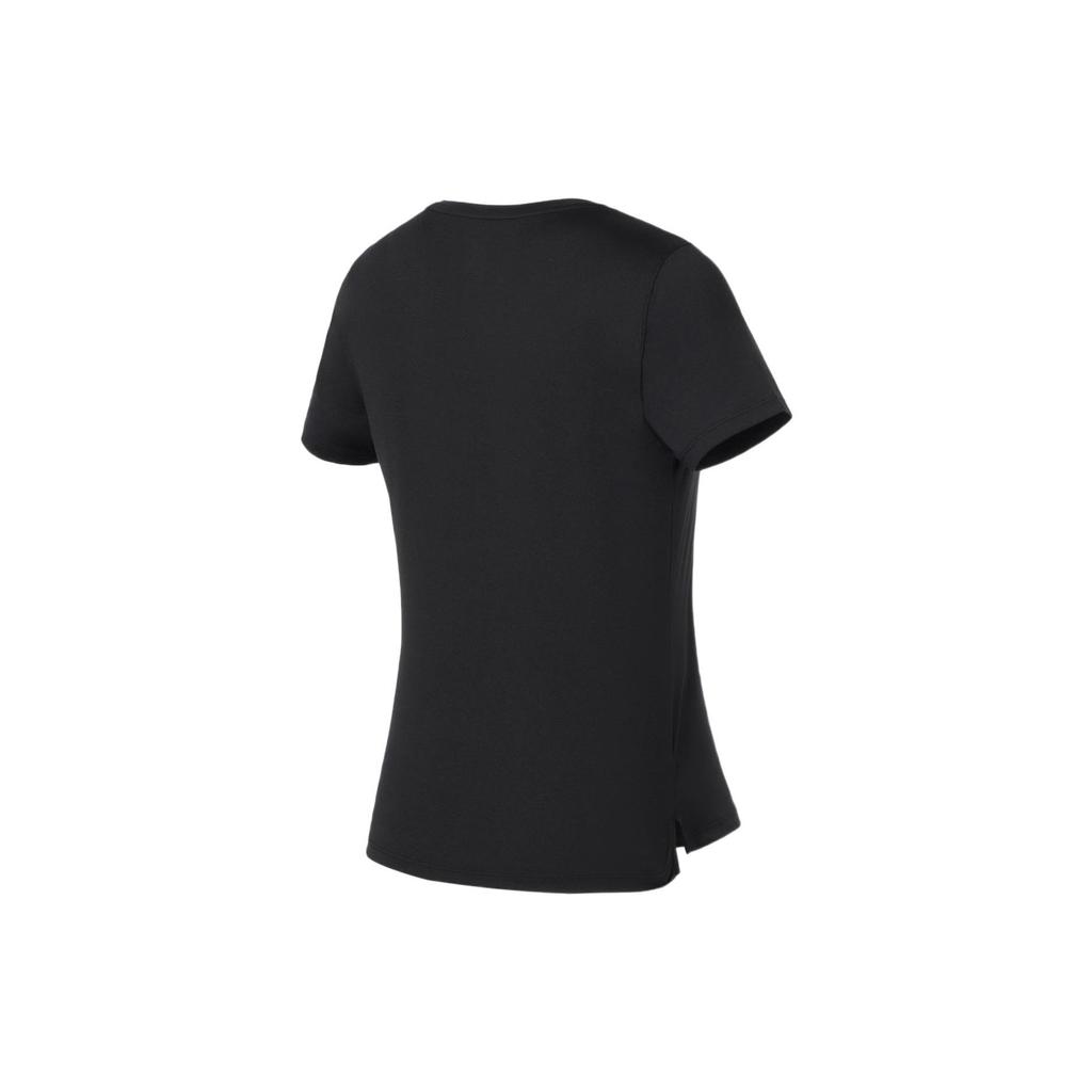 Li Ning Fitness Series Casual Solid Color Letter Quick-Dry Cool Short Sleeve T-Shirt Women Tops Black ATSS406-7