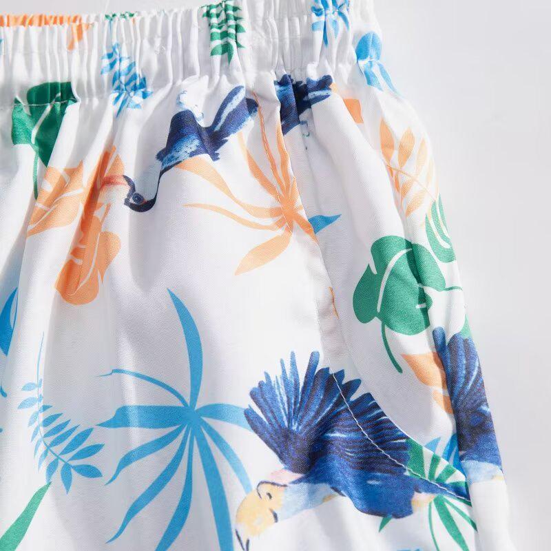 Men's Hong Kong Style Floral Shirt & Quick-Dry Shorts Set - Retro, Loose, Summer, Plus Size