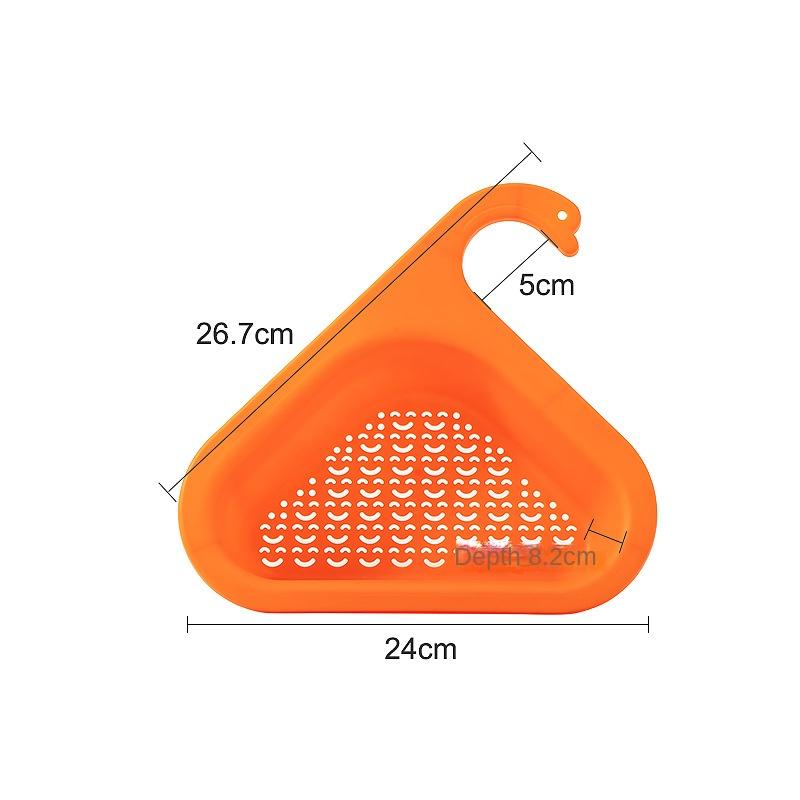 Abflusssiebkorb für Küchenspüle, Filter für übrig gebliebenen Müll, Schwanenform, hängendes Abtropfgestell für Gemüsewaschen, dreieckiges Lagerregal
