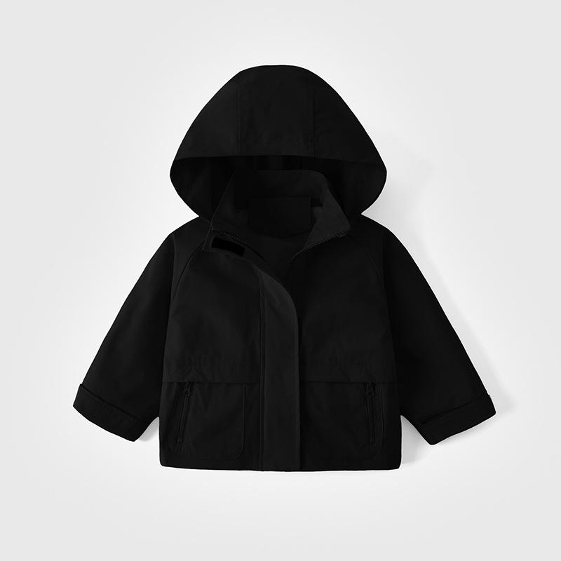 Children's Waterproof Hooded Windbreaker Jacket for Outdoor Casual Wear