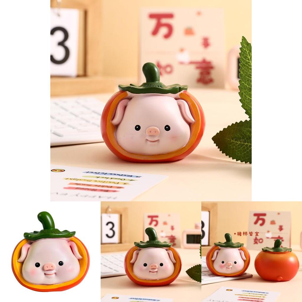 Adorable Cartoon Resin Pig Year Figurine Perfect For Home And Car Decoration