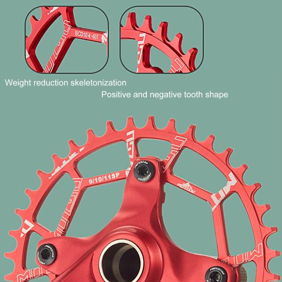 40T/42T/44T/46T/48T/50T/52T Metal Chainring Anodizing High Strength 104BCD Positive Negative Tooth Bicycle Chainwheel Bicycle