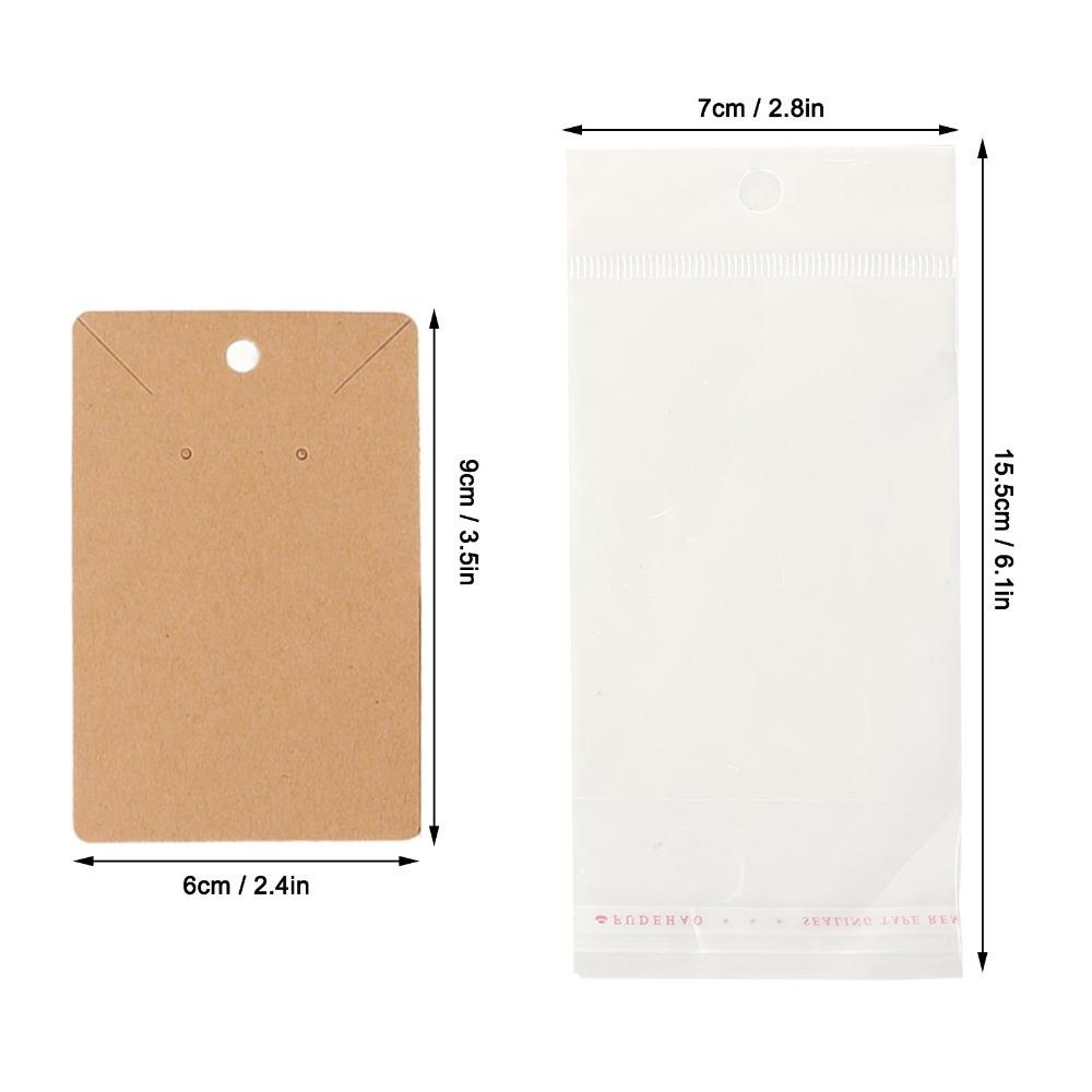 100pcs Kraft Paper Jewelry Display Cards Hanging Holes Keychain Display Cards  Wrapping