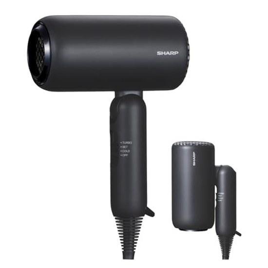 Sharp Hair Dryer IB-P300-B Dimple Flow Quick Dry Smooth Negative Ion UV Care Compact Storage Black Color