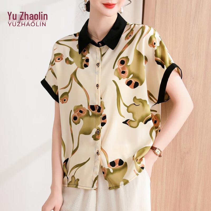 YUZHAOLIN Women s Floral Print Mid-Length Blouse 5XL