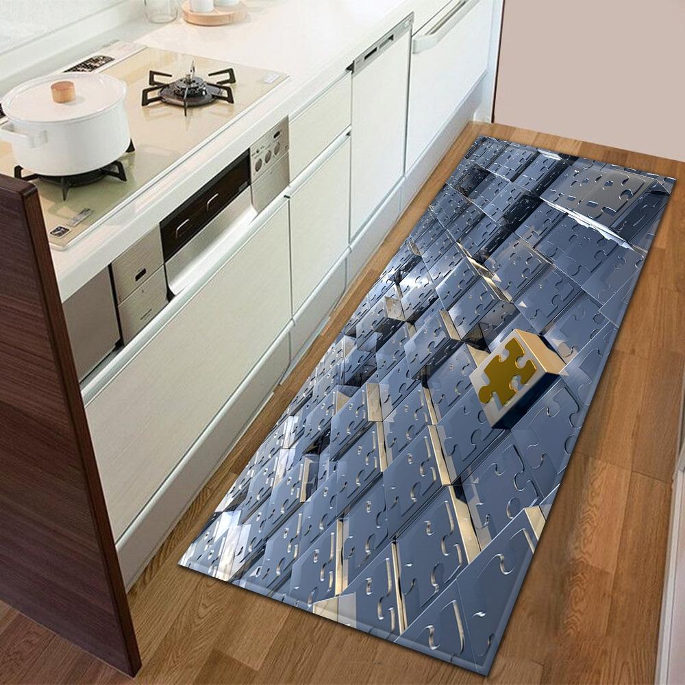 Entrance Door Mat Kitchen Bedroom Carpet Non-slip Floor Corridor Balcony Carpet Modern Printed Pattern Floor Mat
