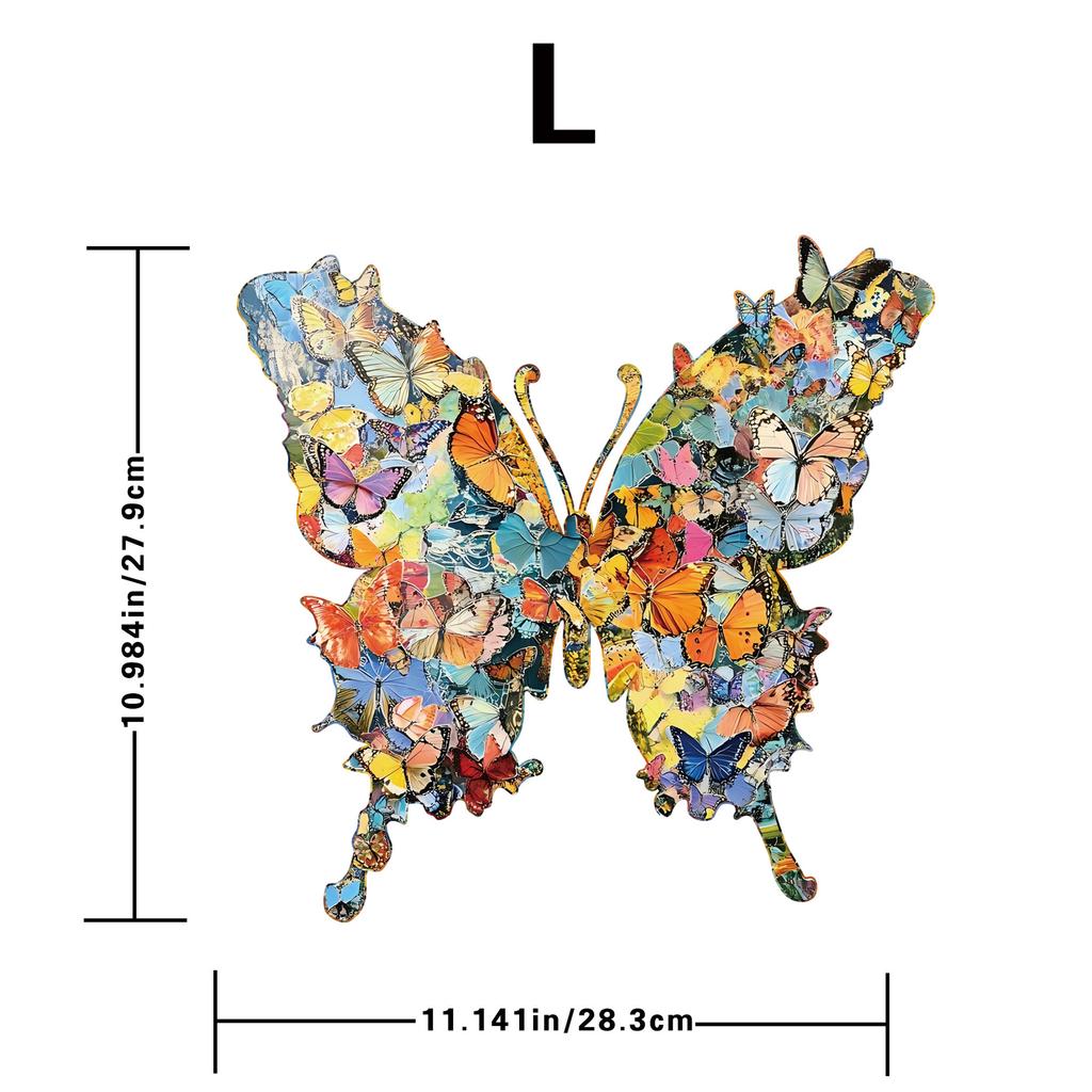 Butterfly Puzzle Wooden Special-Shaped Splicing Toy Decorative Painting Gift Puzzle Decompression Puzzle