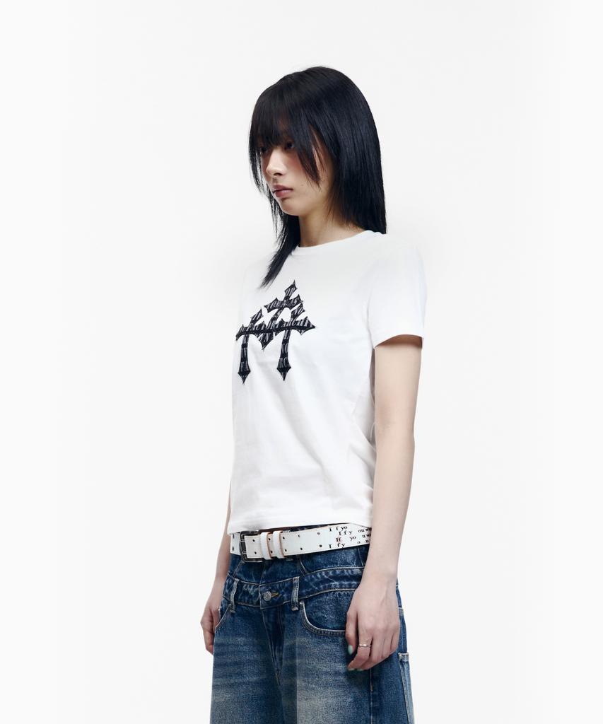 AAKAM Trinity Cross Half Top (White)