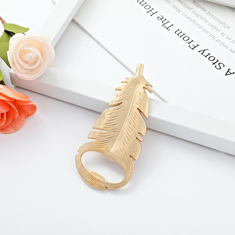 

Gold Feathers Bottle Opener Portable Beer Opener Feathers Shaped Caps Removers Kitchen Gadget For Camping Picnic Party