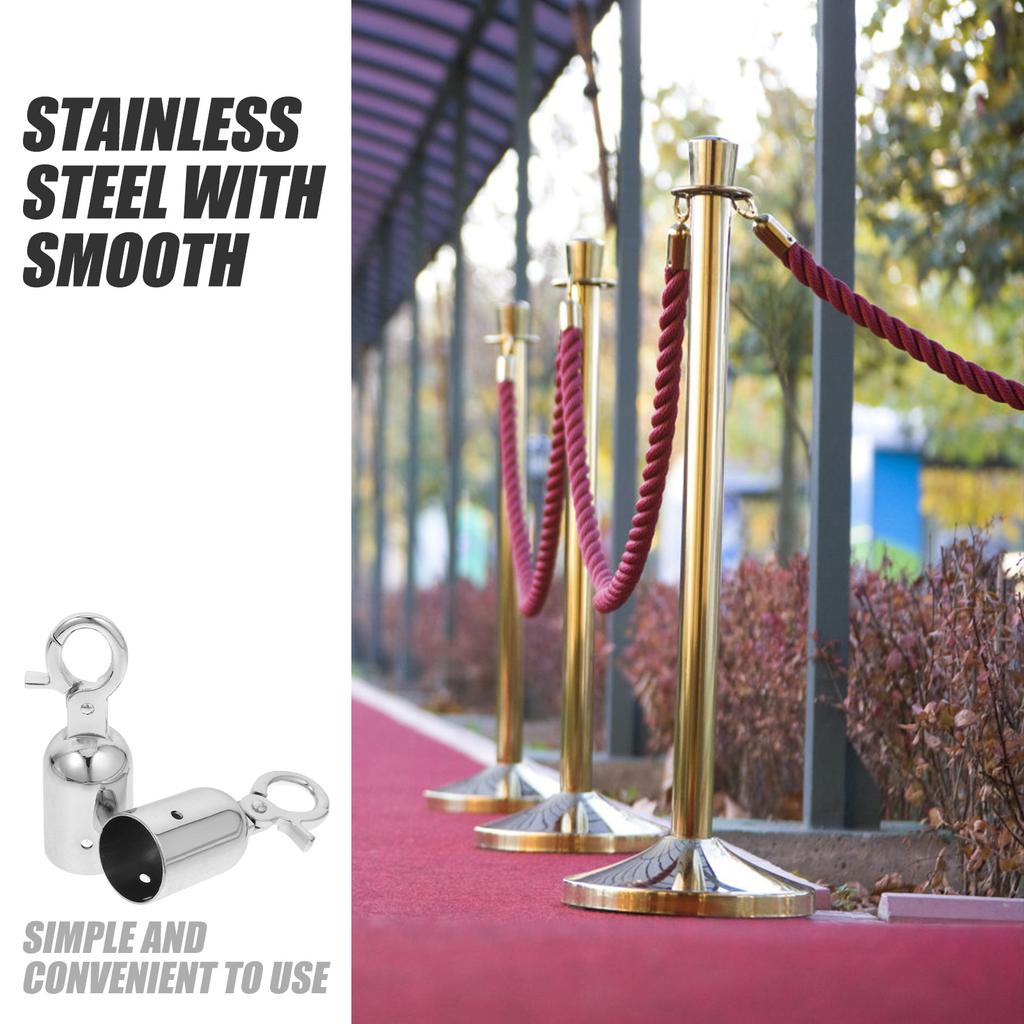 2Pcs Decking Rope Fittings Stainless Steel End Stoppers Snap Hook Crowd Diversion Commercial Use Decking Rope Fittings