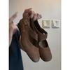 Sheepskin~ Retro Leather Flat-soled Ballet Shoes for Women Are Versatile with Shallow Mouth Mary Jane Shoes for Women