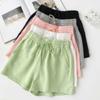 Shorts de Pierna Ancha de Color Sólido de Cintura Alta para Mujer de Verano – Tallas Grandes, Ligeros, Corte Holgado, Estilo Deportivo Casual