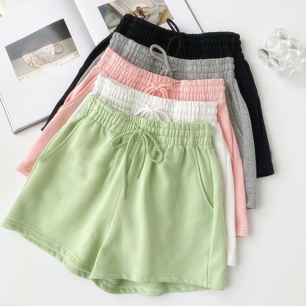 Shorts de Pierna Ancha de Color Sólido de Cintura Alta para Mujer de Verano – Tallas Grandes, Ligeros, Corte Holgado, Estilo Deportivo Casual