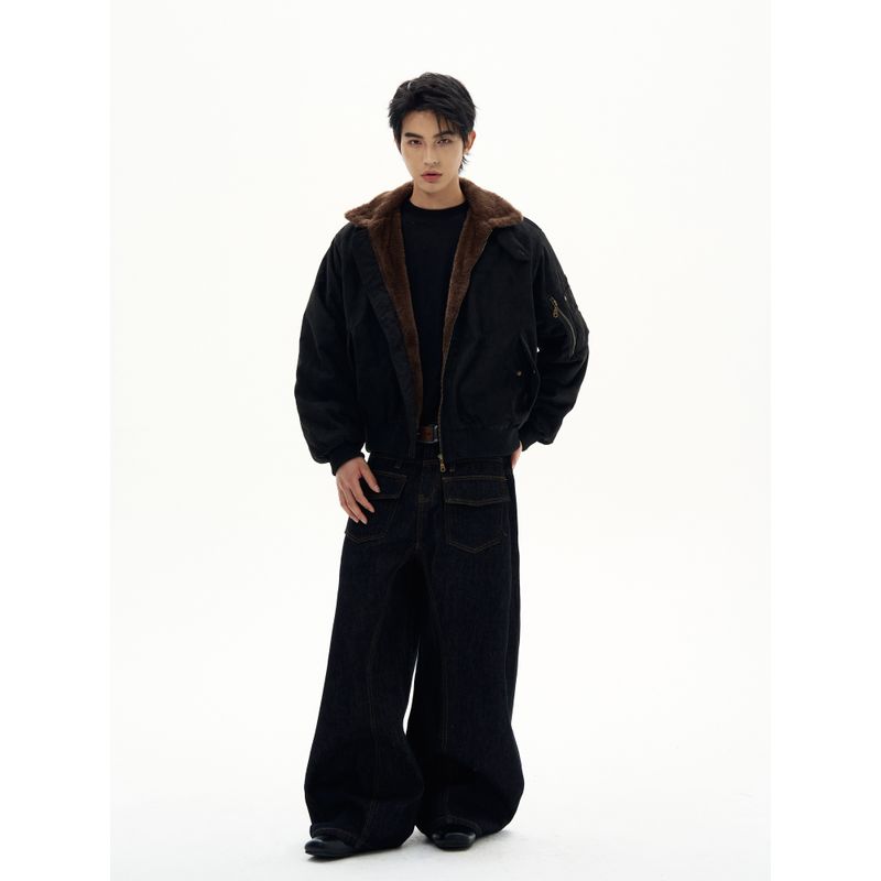 Kisko Winter American-Style Fur Collar Cleanfit Thickened Suede Jacket Cotton Coat Unisex Trendy Brand Warm Oversized Coat