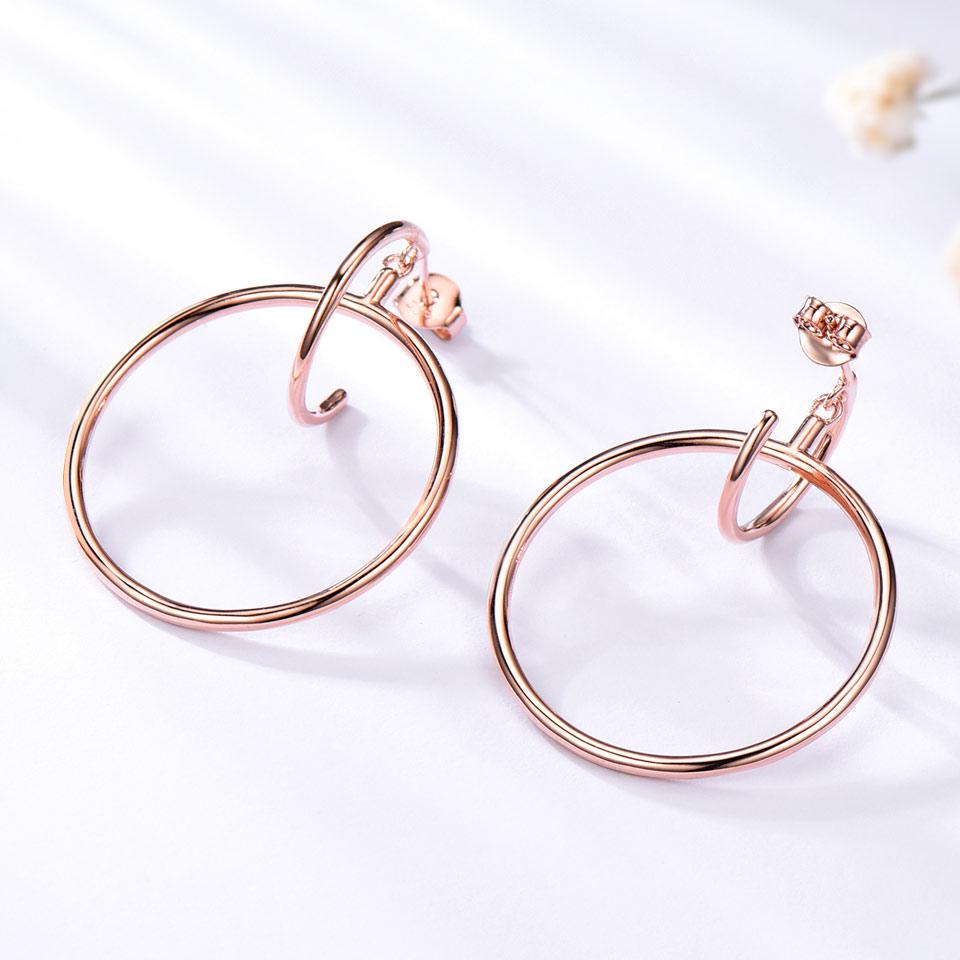 UMCHO Earrings Women Silver Hoop Earrings Embed Pretty Wedding Jewelry Fashion Accessories Party Gift