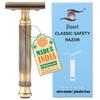 Pearl Shaving Doppelkanten-Sicherheitsrasierer L-55 (Chrom) | Klassischer & Traditioneller Sicherheitsrasierer Für Männer | Langlebiges Messingmetall | Raksha Bandhan Geschenk