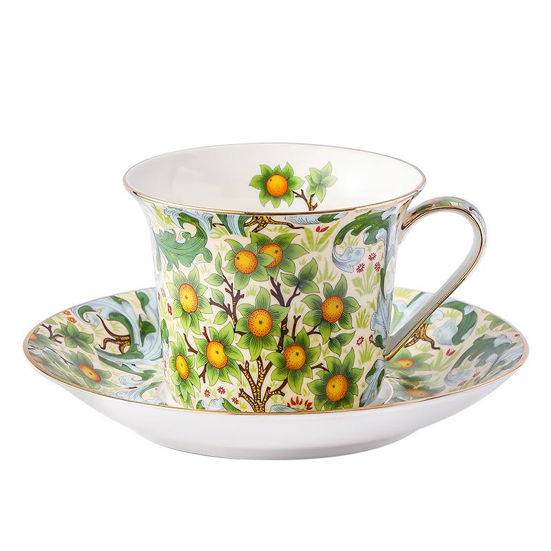 European Style Painted Flower Coffee Cup Luxury Gilded Exquisite Afternoon Tea Mug Birthday Gift Art Decoration Mug Home Decor