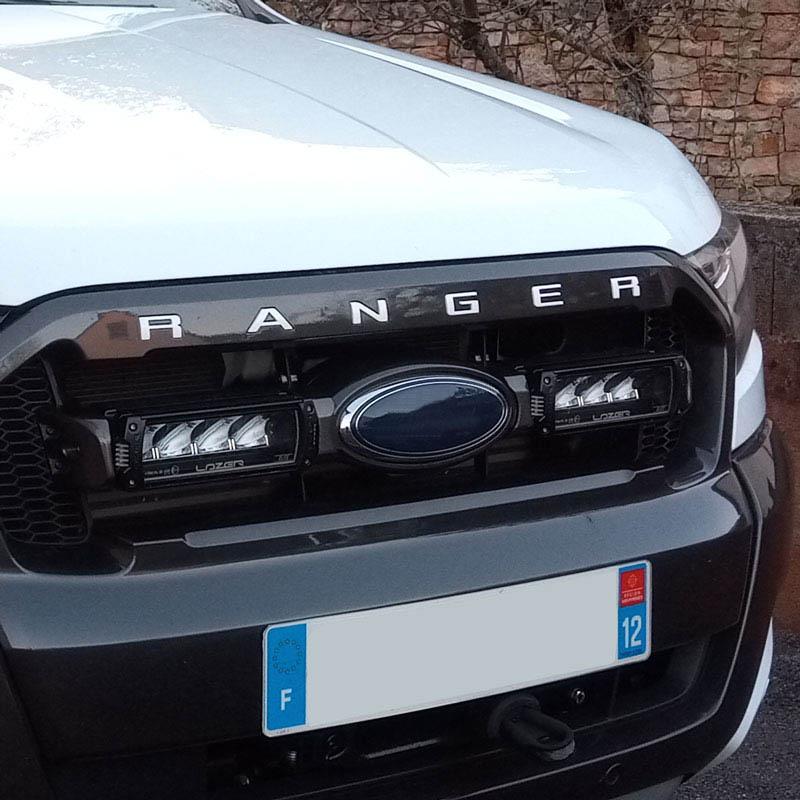 HXGR1 Grille Top Logo Letter For Ford Ranger Grills RANGER 3D Emblem Original Size ABS Sticker With Glue Chromium Styling 6 Color