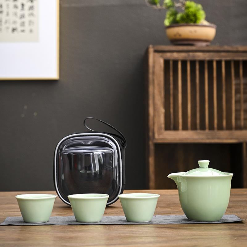Storage tea set Outdoor car Kung Fu tea maker Tea tray Complete set Company opening Business gifts Travel portable