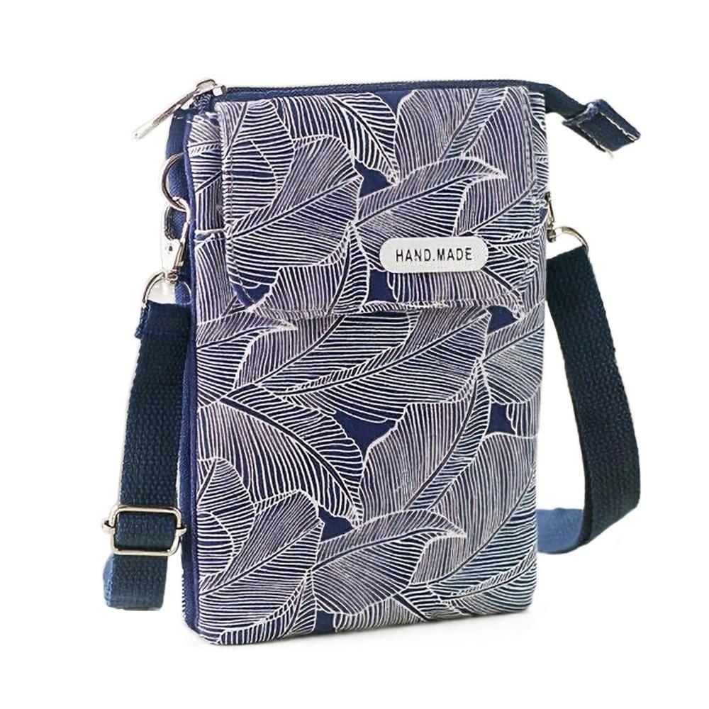 Leaves Mobile Phone Bag Pastoral Women's Messenger Bag Fashionable Phone Crossbody Bag  Lady