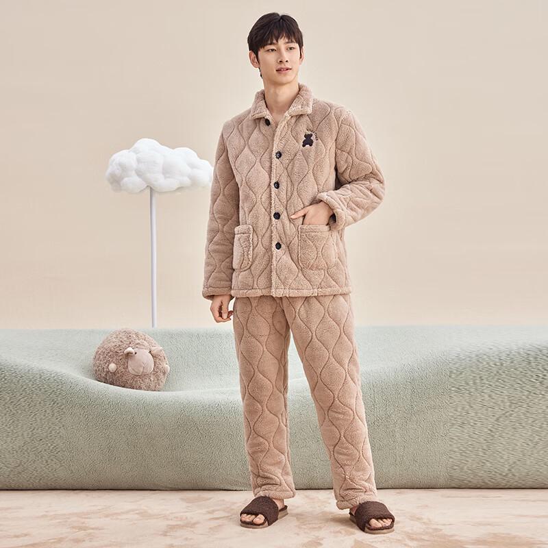 Мужской зимний теплый пижамный комплект XL