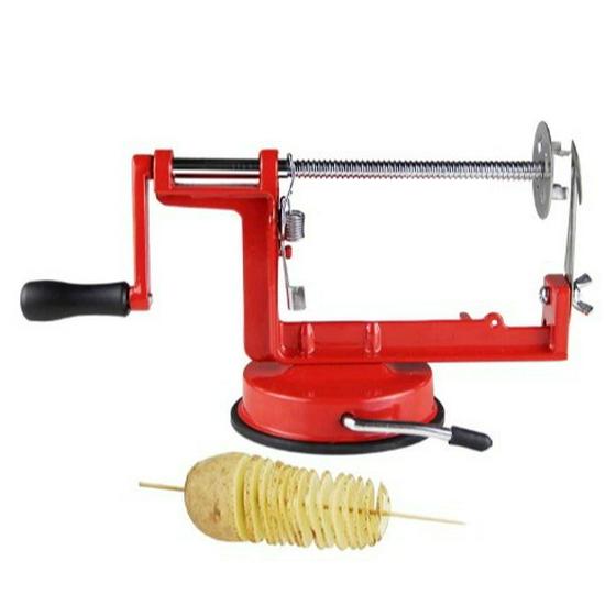 Manuel Paslanmaz Çelik Spiral Patates Dilimleyici - Ticari Döner Şiş Aracı
