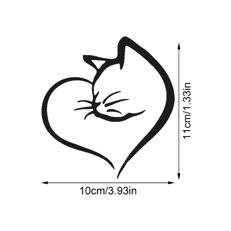 Creative Cats &Heart Pattern Car Sticker Reflective Safety Decal Strong PVC Decal for Vehicle Glass Night Driving