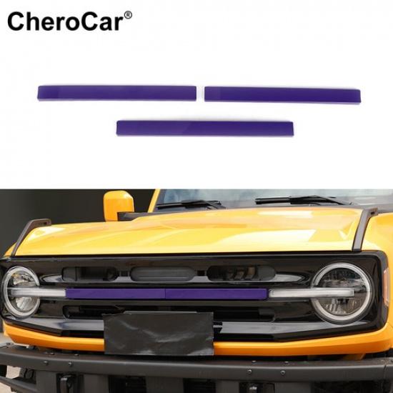 Purple Front Center Grille ert Cover Trim Strips Bezels For Ford Bronco 21+