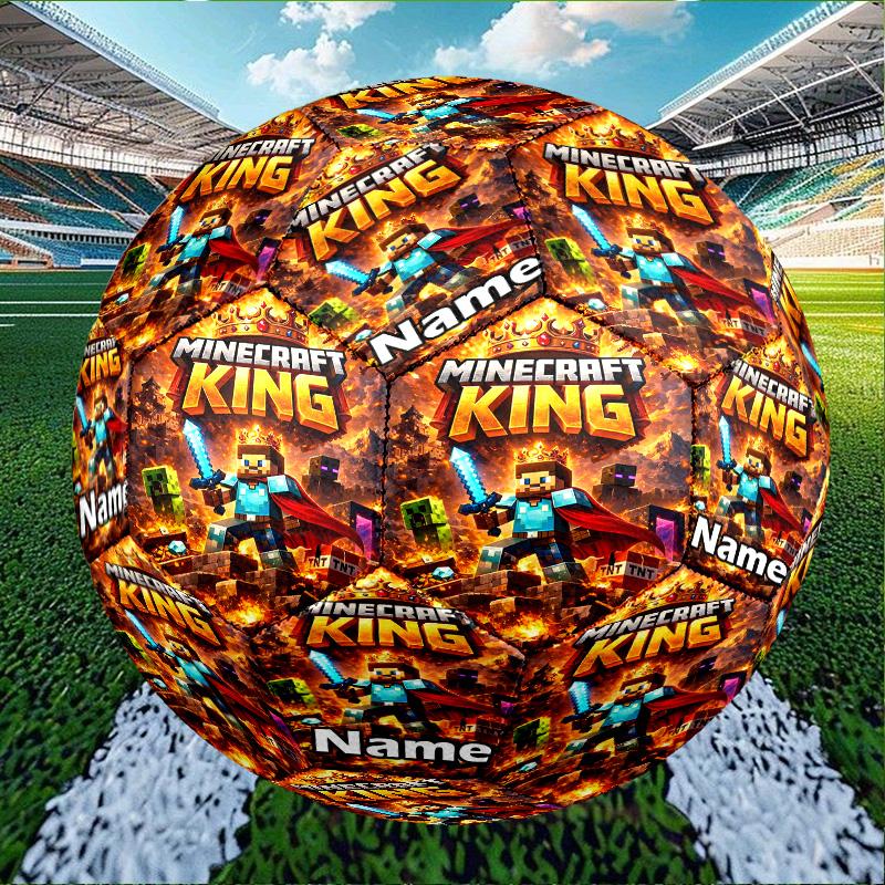Custom Name Personalized Minecraft-A Print Size 5 Soccer Ball Training & Match Football, for Team, Kicking, Gift for Football Enthusiasts