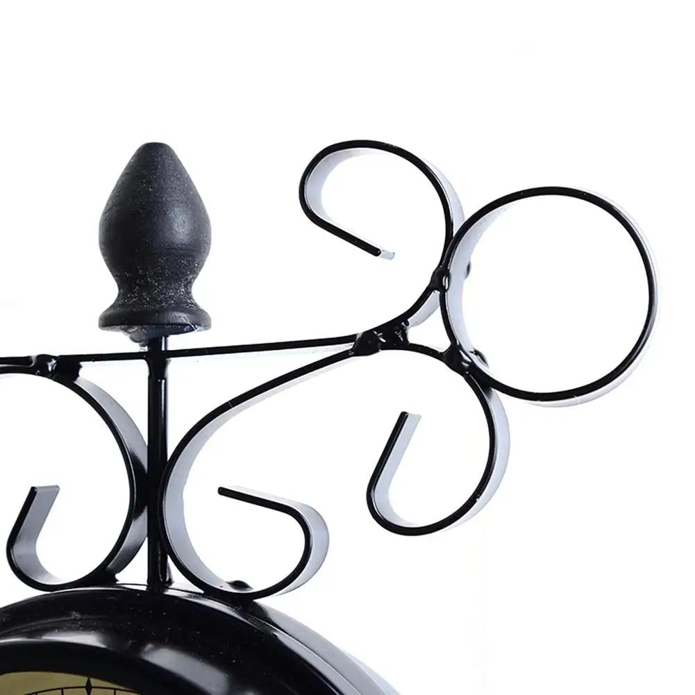 Outdoor Garden Wall Station Clock Double Sided Retro Quartz Watches Metal Iron Art Hanging Clocks for Garden Corridor Decoration