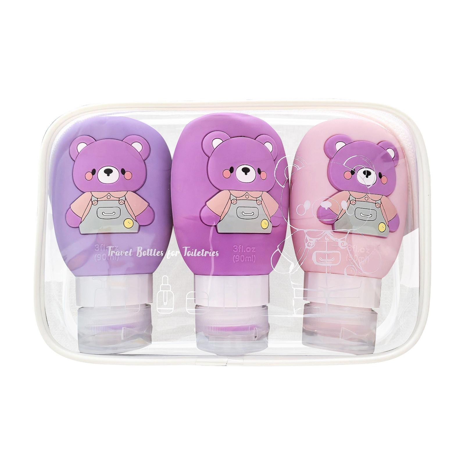 

Бутылочка для рук, лосьона, шампуня, кондиционера, для хранения косметики, милая мультяшная бутылочка для порционирования, дорожная бутылочка. One Size фиолетовый