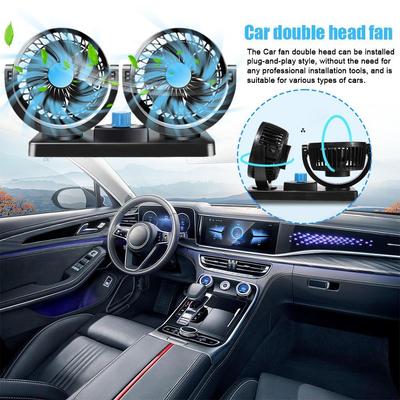 Двухголовочный автомобильный вентилятор 12 В/24 В, мощный вентилятор USB-типа, универсальный, бесшумный, с вилкой для ветра, электрический, с высокой мощностью и мощностью вентилятора D9F8