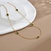 Delicate Green Cubic Zirconia Ladies Charm Elegant Stylish Stainless Steel Clavicle Necklace  Waterproof 2022 Gift