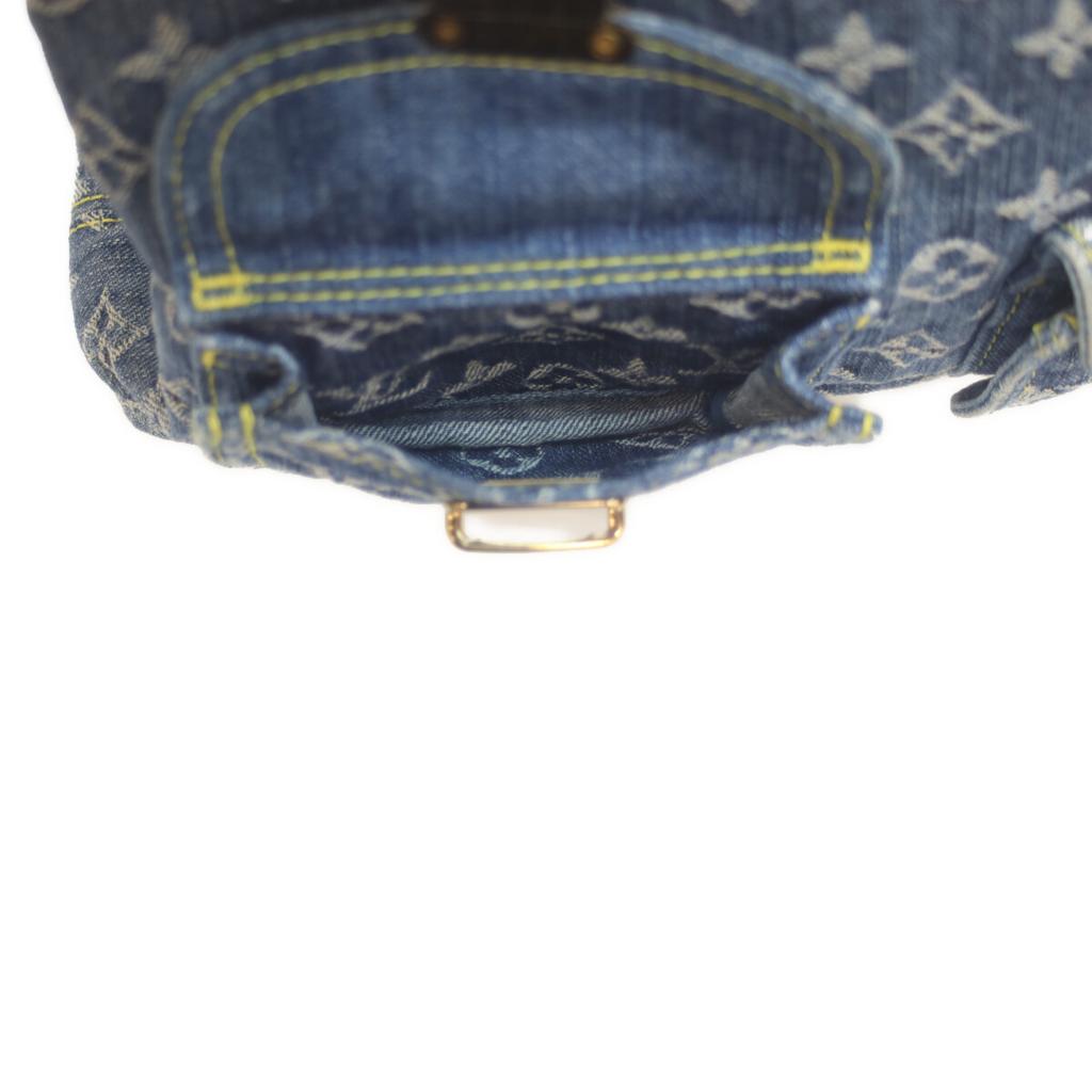 LOUIS VUITTON 2005 M95048 Monogram Denim Baggy GM Handbag blueUsed