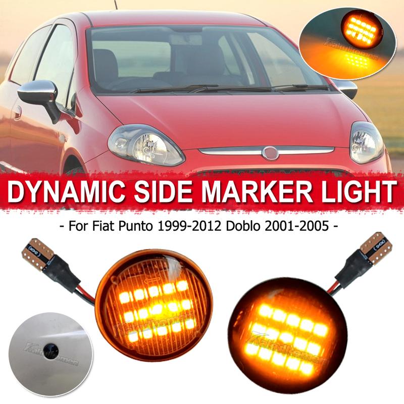 For Fiat Punto 188 1999-2012 Doblo 2001-2005 Dynamic Led Side Marker Blinker Turn Signal Light Repeater Lamp