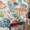 Mushrooms Plants Hand Drawn Watercolor Retro Tulle Window Curtains for Bedroom Luxury Home Drapes In Living Room Chiffon Panels